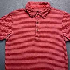 Grayers Clothiers Mens Striped Short Sleeve Polo Shirt Button Up Size M